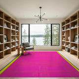 Geometric Modern Pink Vibrant Pink Geometric Grid Area Rug