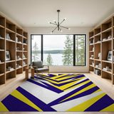 Bold Yellow Navy Geometric Area Rug