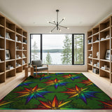 Rainbow Compass Star Geometric Area Rug