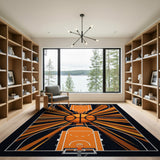 Basketball Court Geometric Geometric Modern Area Rug