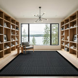 Black and White Black White Geometric Dot Grid Area Rug