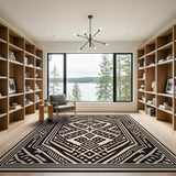 Black and White Heritage Tribal Black White Heritage Tribal Geometric Area Rug