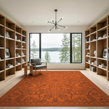 Ornate Orange Traditional Persian Area Rug