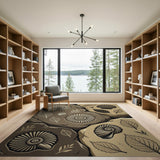 Fossil Ammonite Seashell Stone Area Rug