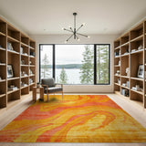 Wavy Sunset Abstract Area Rug