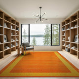 Geometric Modern Orange Vibrant Orange Geometric Area Rug
