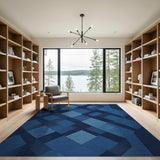 Geometric Modern Blue Diamond Geometric Area Rug