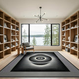 Hypnotic Op Art Black White Geometric Area Rug