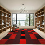 Bold Red Bold Red Black Buffalo Check Area Rug