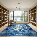 Chinoiserie Blue Pine Tree Vase Rug