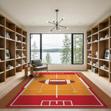 Cartoon Football Field Area Rug