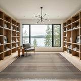 Brown Tan Geometric Woven Stripe Fringe Rug