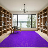 Purple Geometric Line Art Area Rug