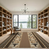 Tan Southwestern Geometric Area Rug