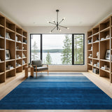 Ombre Blue Gradient Stripe Area Rug