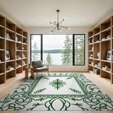 Green Traditional Persian Ornate Green Persian Medallion Area Rug