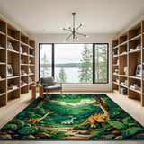 Dinosaur Jungle Adventure Kids Area Rug