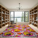 Playful Cartoon Duck-Cat Garland Area Rug