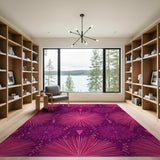 Vibrant Pink Firework Washable Area Rug