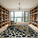Fierce Prowling Leopard Area Rug