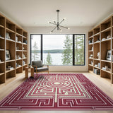 Pink Labyrinth Maze Area Rug
