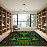 Ornate Green Tree of Life Persian Rug