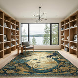 Moonlit Mermaid Lagoon Teal Rug