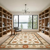 Beige Vintage Floral Area Rug