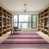 Pink Horizontal Stripe Area Rug