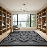 Black White Geometric Tribal No. 2 Area Rug