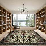 Red Peony Persian Area Rug