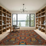 Multi-color and Patterns Rainbow Backpack Geometric Area Rug