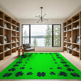 Lucky Green Shamrock Border Area Rug