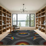 Rainbow Vinyl Record Music Area Rug