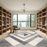 Geometric Modern Diamond Grey Geometric Diamond Area Rug