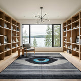Bold Blue Eye Geometric Area Rug