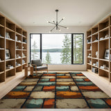 Rustic Farmhouse Barn Landscape Patchwork Rug
