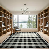 Black and White Rustic Farmhouse Classic Black White Checkered Area Rug