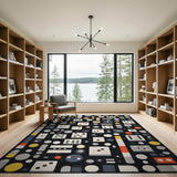 Multi-Color Geometric Dice Shapes Area Rug