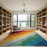 Vibrant Multicolor Diagonal Stripe Area Rug