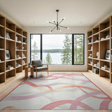 Blush Pink Swirling Abstract Area Rug