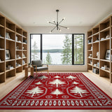 Red Christmas Tree Silhouette Area Rug