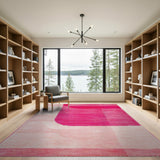 Geometric Modern Pink Vibrant Pink Geometric Abstract Area Rug