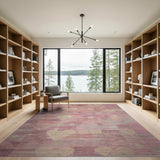 Pink Abstract Hearts Stars Area Rug
