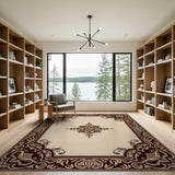 Ornate Traditional Persian Area Rug in Beige and Gold