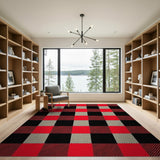 Bold Red Black Buffalo Check Red Area Rug