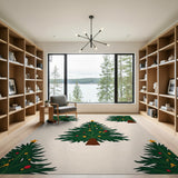 Festive Christmas Tree Pattern Area Rug