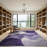 Geometric Modern Purple Wave Geometric Area Rug