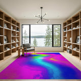 Psychedelic Rainbow Swirl Area Rug