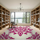Elegant Pink Mandala Persian Area Rug